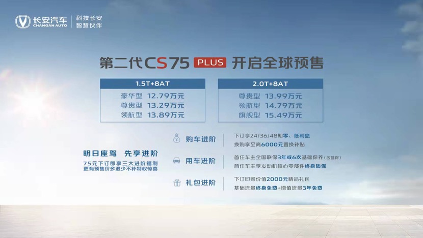 第二代长安cs75plus全系8at,新款长安cs75plus第三代官宣图