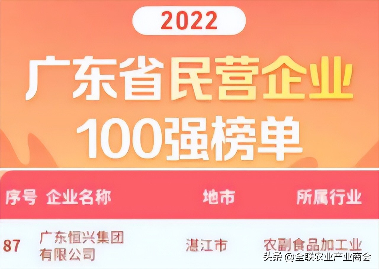 恒兴集团排名,广东恒兴集团排名第几