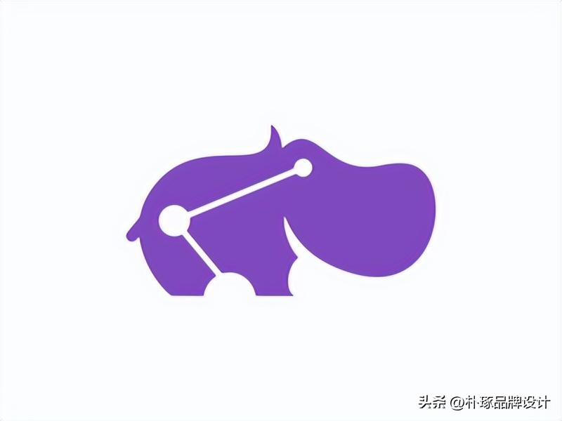 张开血盆大嘴IP动物形象河马元素logo创意集锦