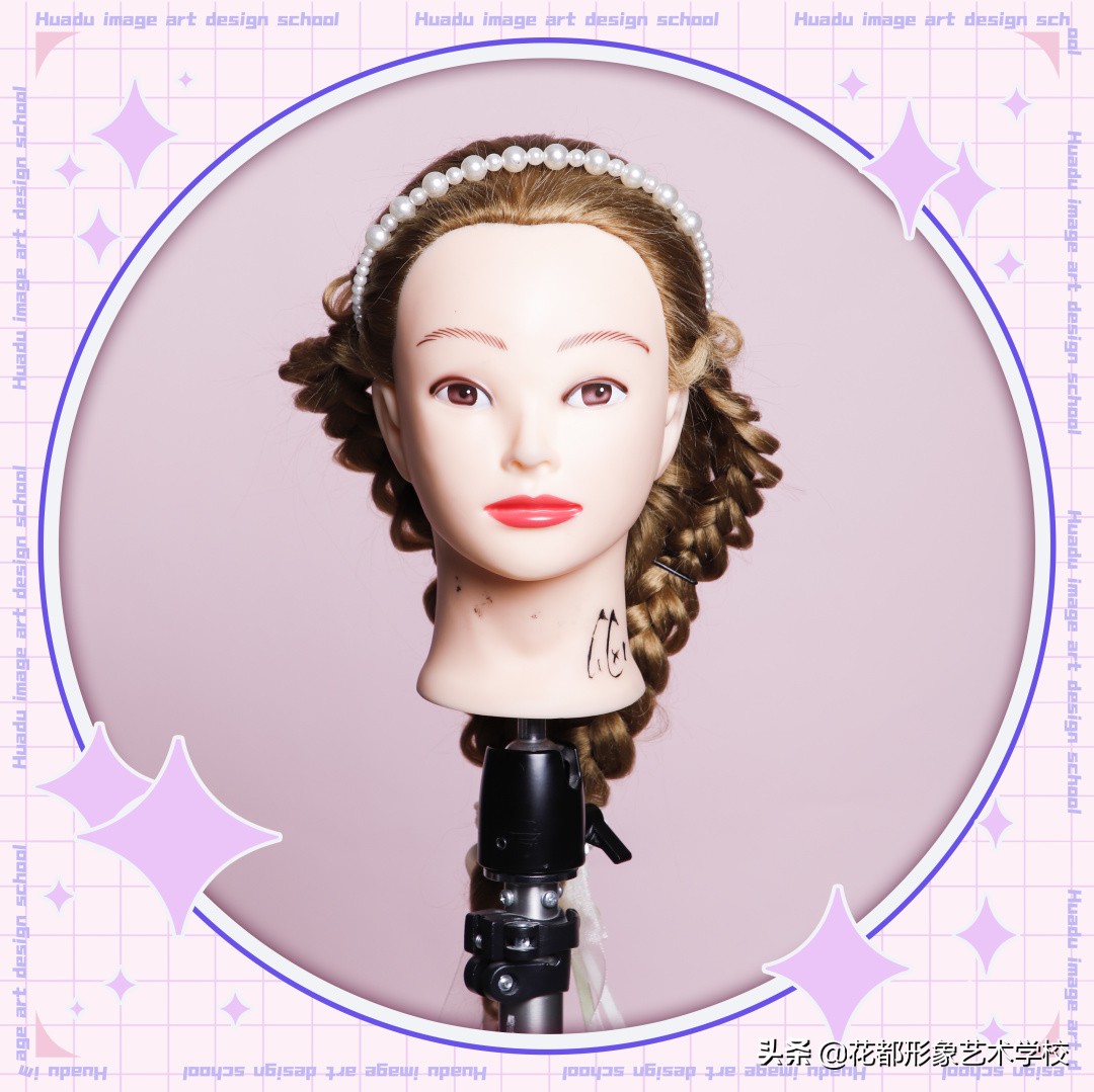 唯美学生编发教程,学化妆学美甲来花都