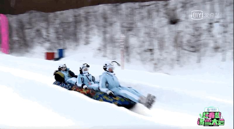 超有趣滑雪大会檀健次扑倒张继科,超有趣滑雪大会施柏宇张继科