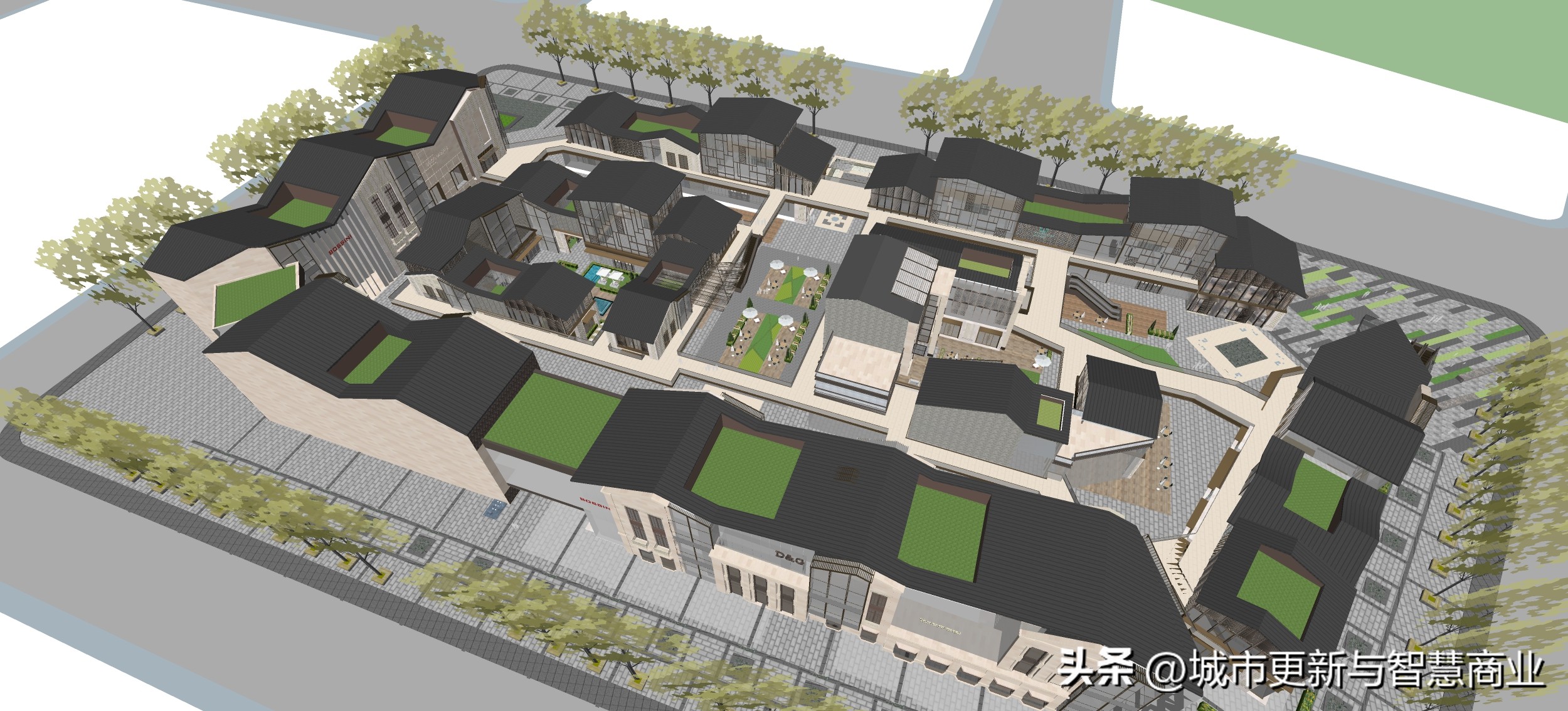 武汉中建·光谷之星中式新中式商业街SU模型图集-武汉天华