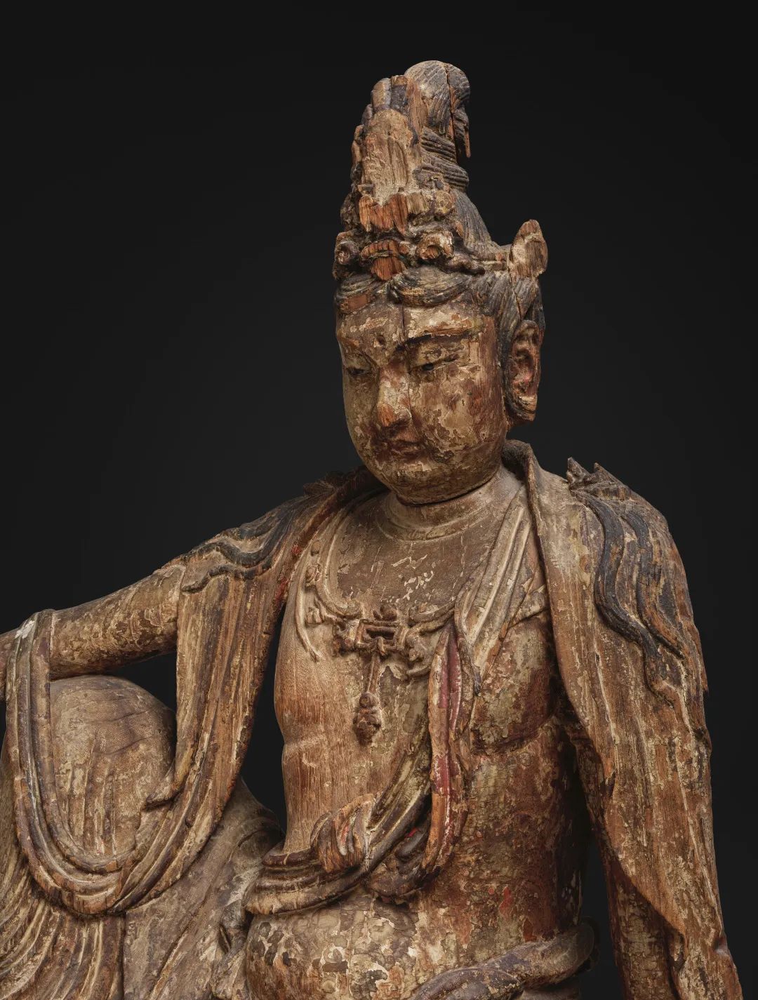 高清水月观音像,水月观音雕像海外博物馆藏