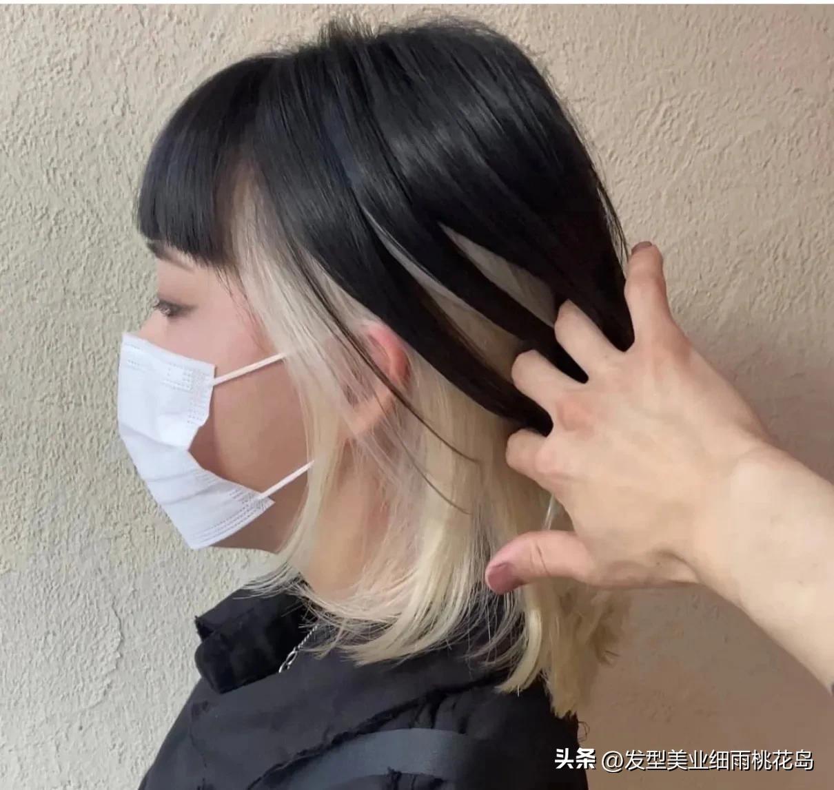 高层次短发耳边染发,高层次挂耳染短发