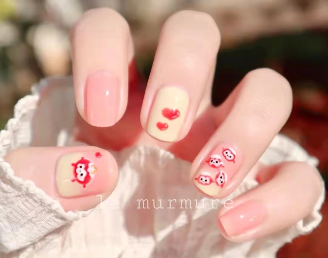 过年短指甲美甲图片大全,短指甲做长美甲疼吗