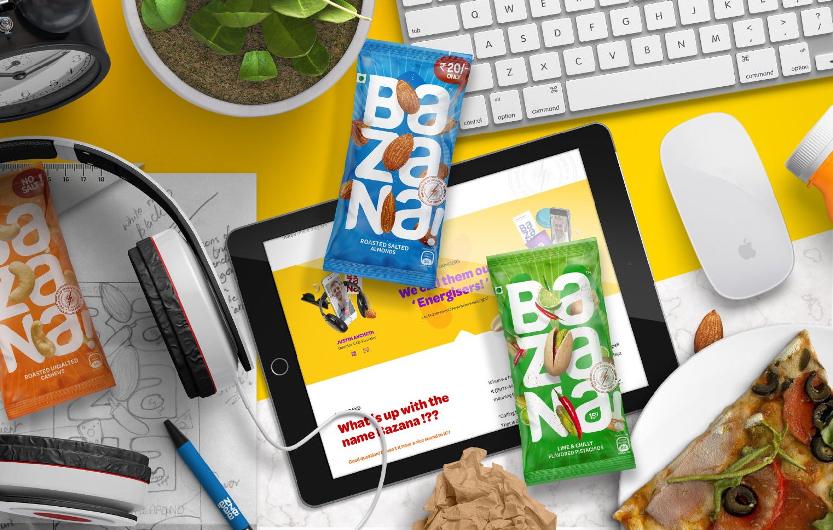 Bazana干果混合物品牌包装设计via：ArtisticodopeoDesignz