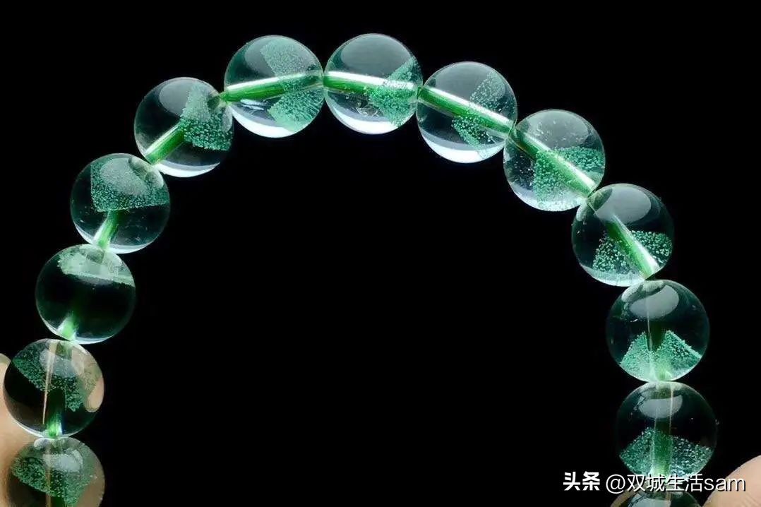 真正的绿幽灵水晶价格,天然水晶散珠绿幽灵