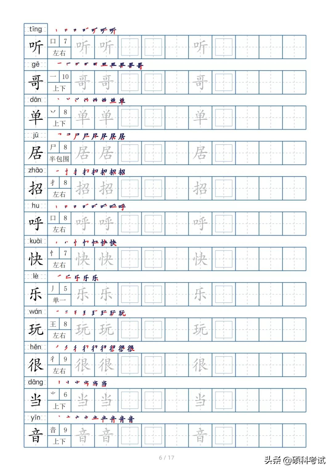一年级常用偏旁部首对应字练字,一年级下册语文生字表识字笔顺