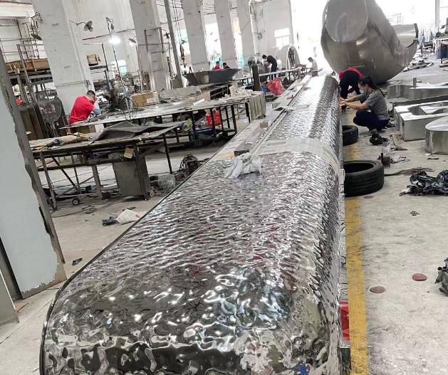 吧台不锈钢水波纹,镜面不锈钢圆弧吧台