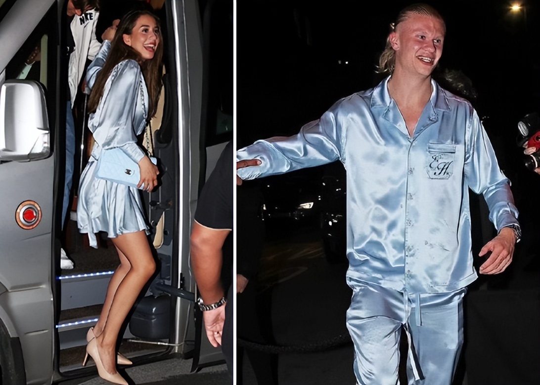 哈兰德女友夺冠狂欢,哈兰德女朋友披国旗