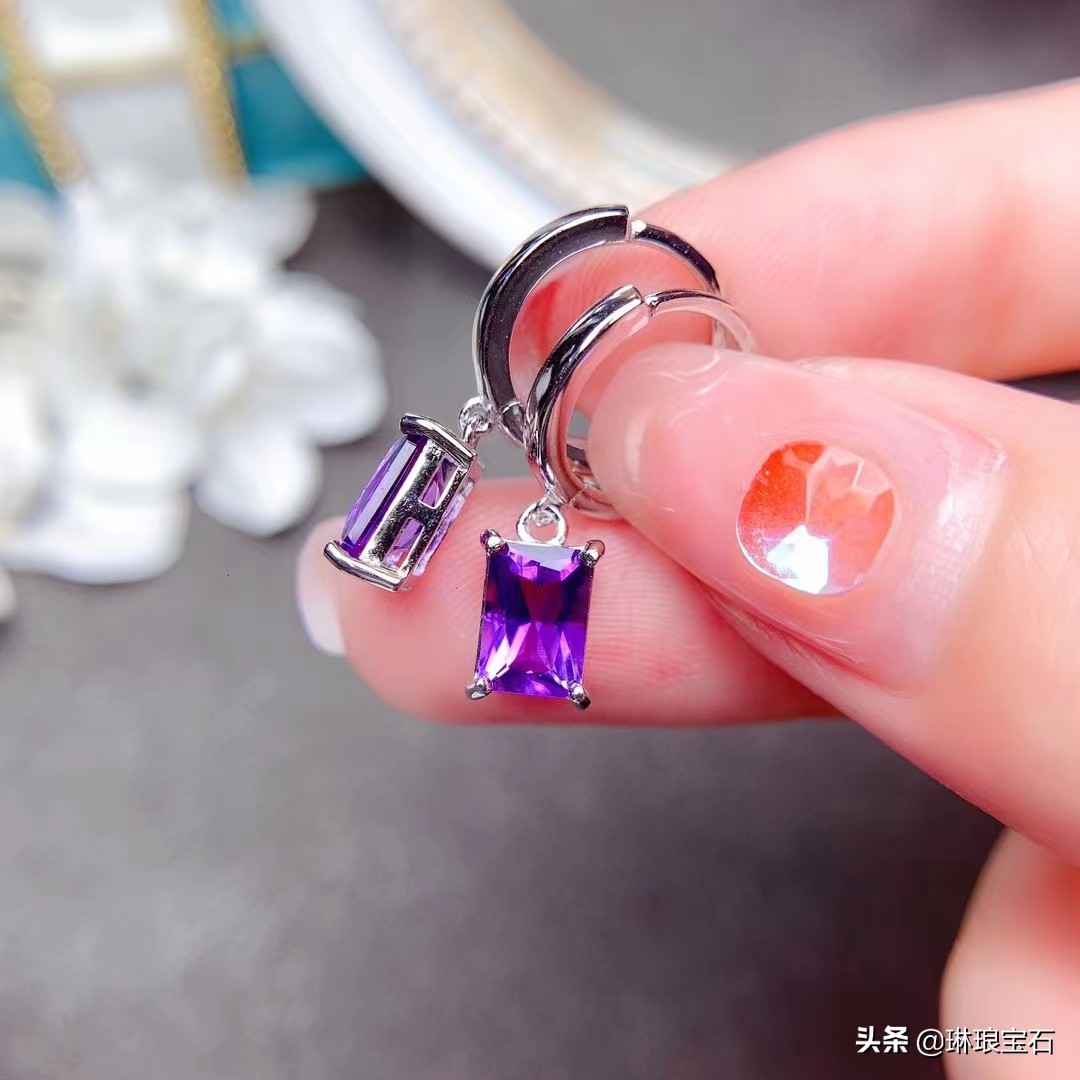 s925银天然红宝石耳扣珠宝,s925银挂耳