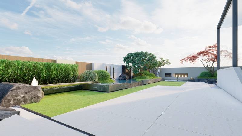 绿色庭院,私家庭院绿意