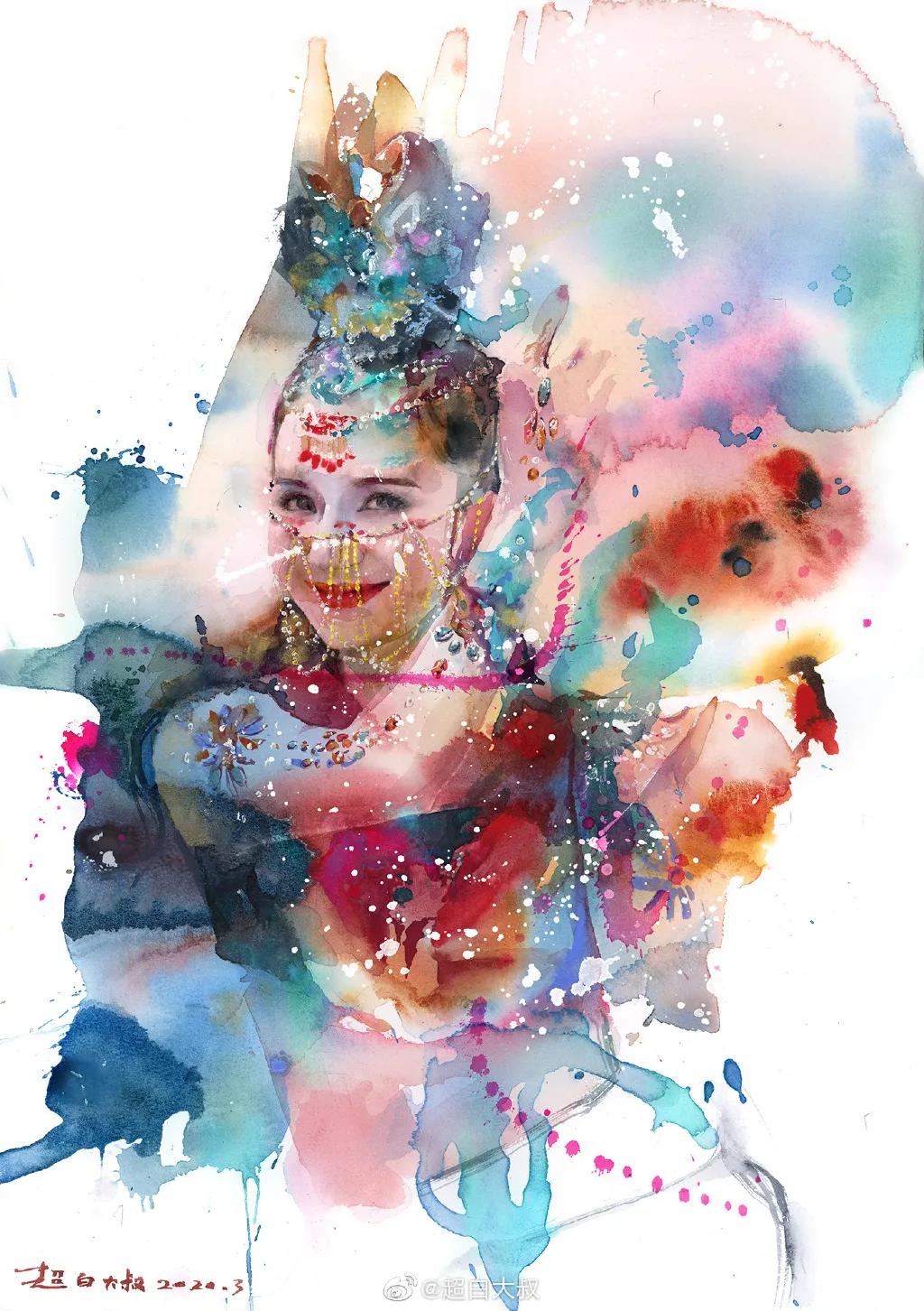 他是抖音水彩第一人，画面充满水墨意境，质感优秀！150万人盛赞