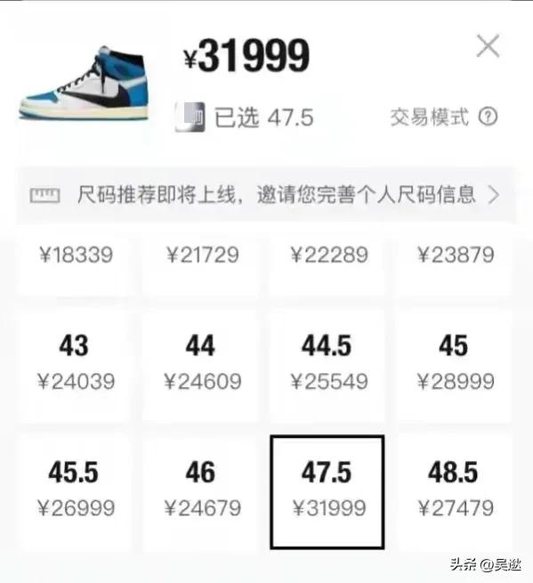 1449元球鞋被炒出天价,1599元炒至69999元的球鞋