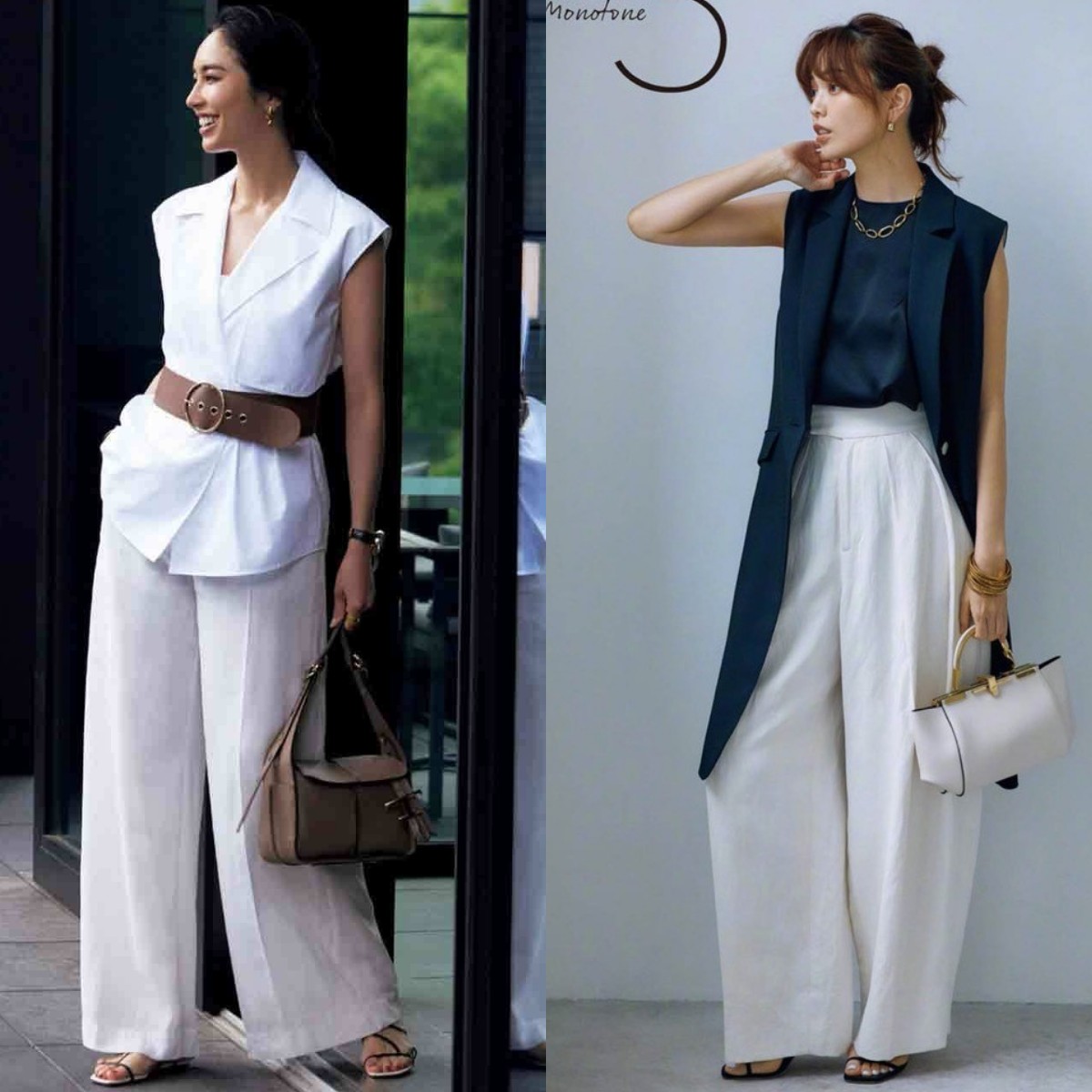 冬季米白色的裤子最佳搭配,白色裤子搭配任何颜色都好看