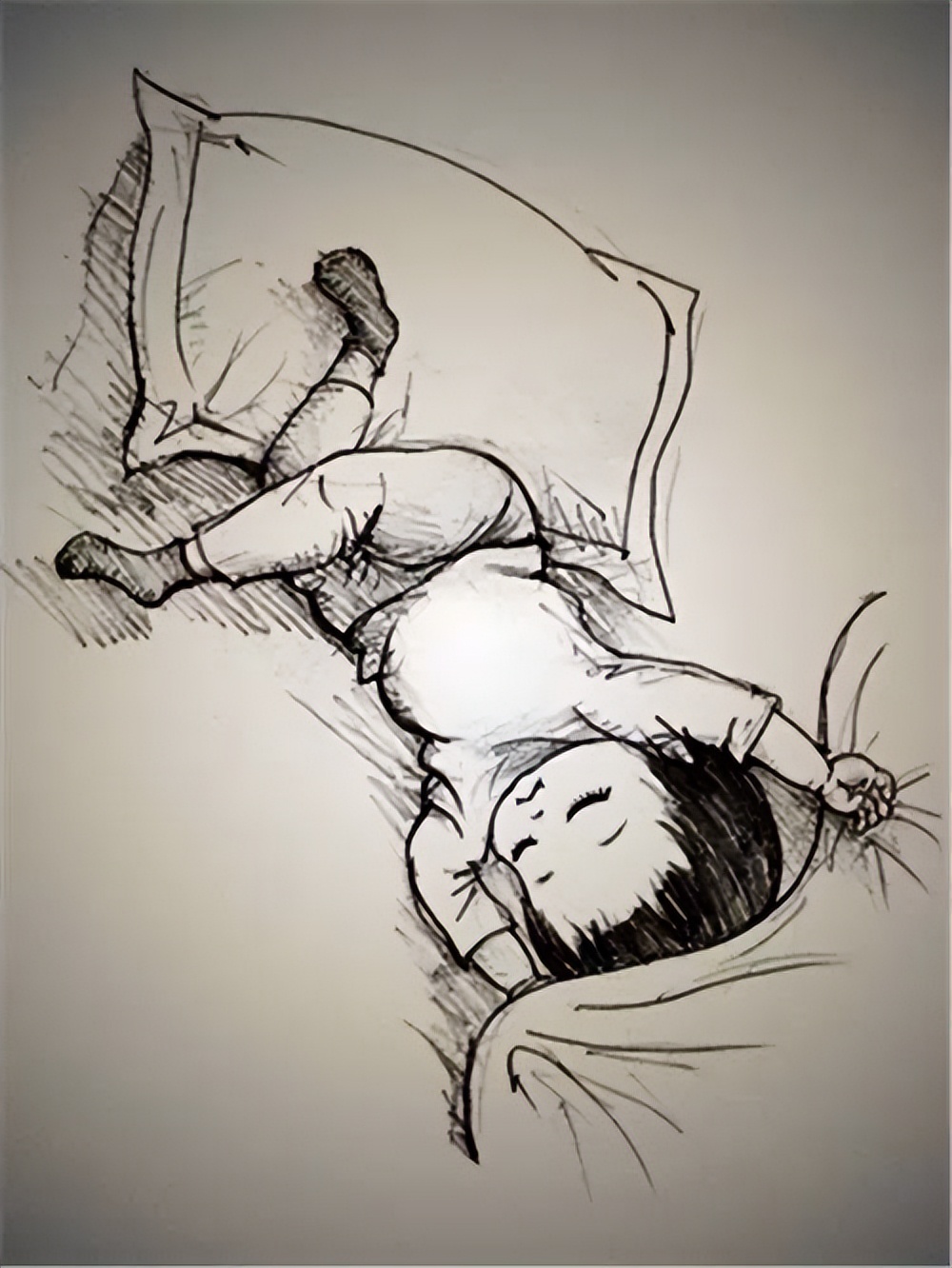 【治愈系】爸比把她睡觉的样子全画出来了......