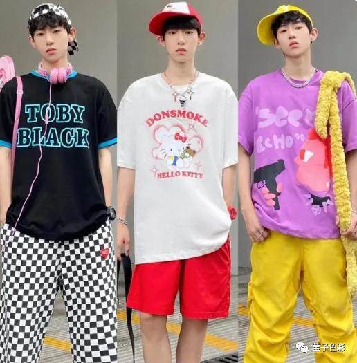 多巴胺男士短袖,春季流行多巴胺穿搭