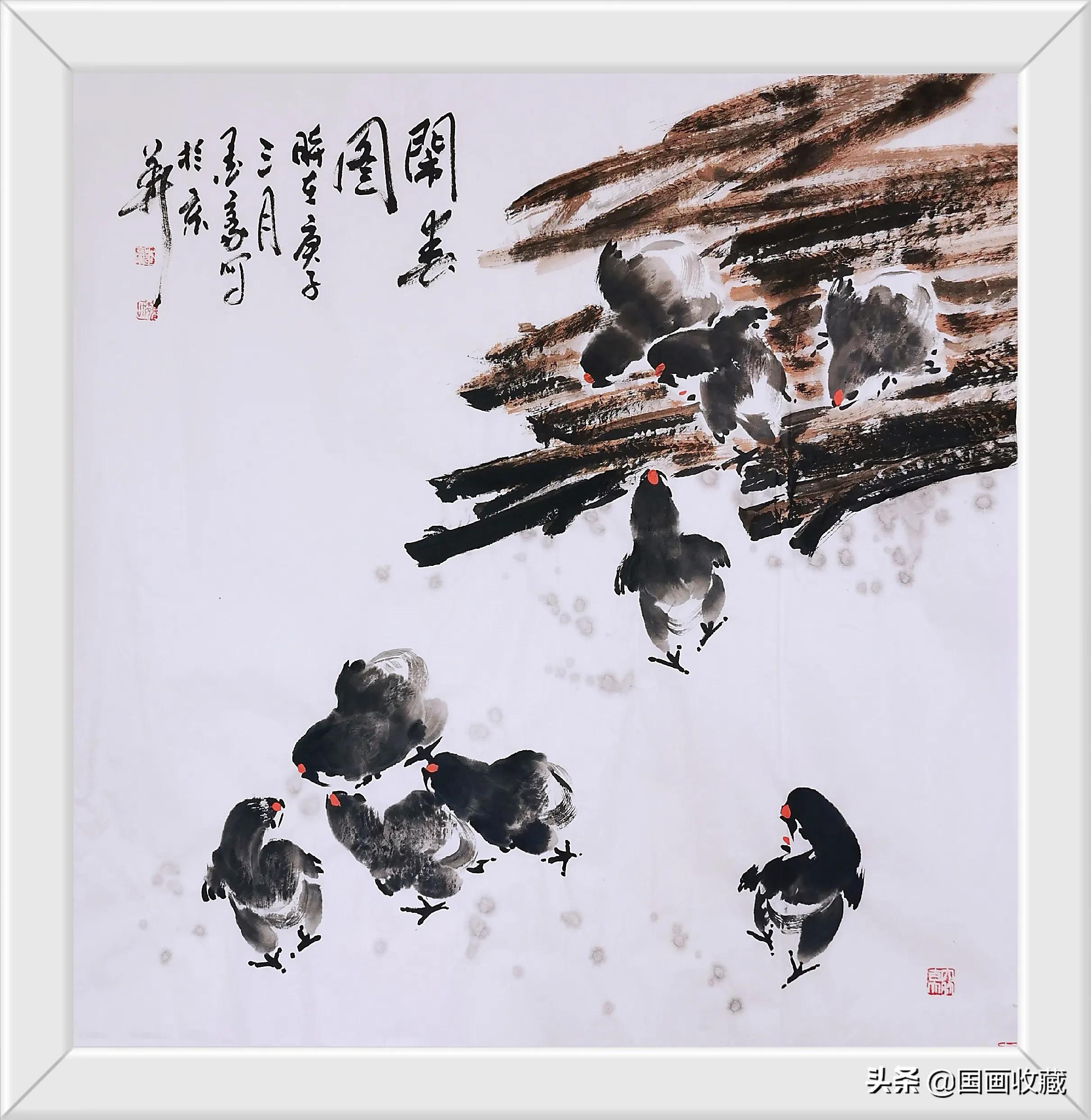 墨豪画鸡高清大图,墨豪画鸡创意作品