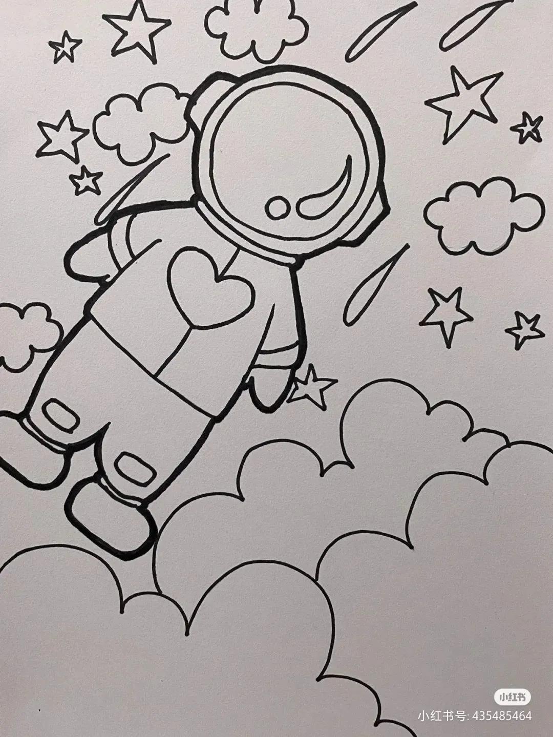 关于中国航天科技创新的绘画,描绘中国航天未来发展绘画