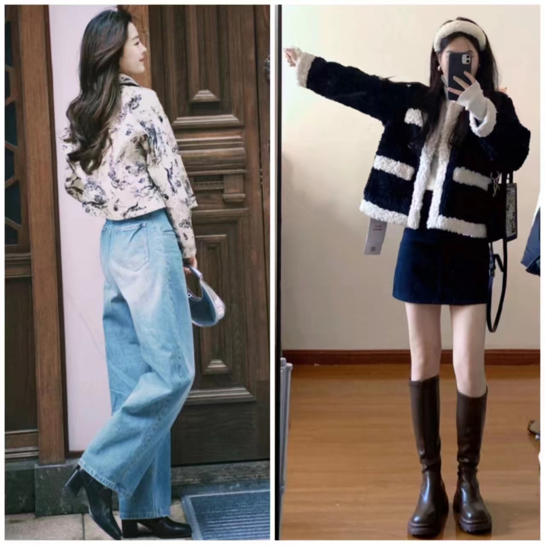 流行的靴子搭配什么衣服图片,中长靴子穿衣搭配图片2020秋冬