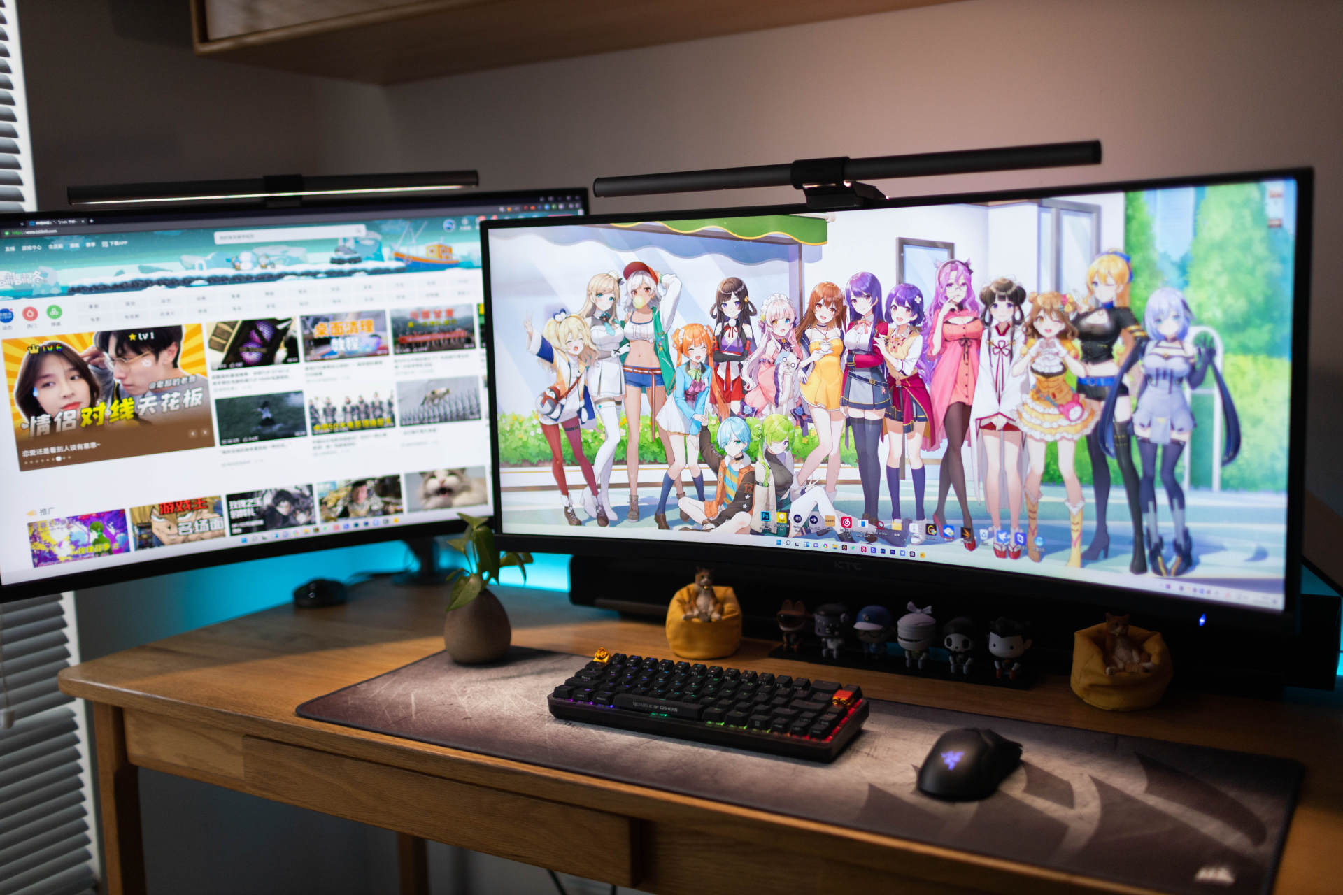 23.8英寸显示器桌面效果,桌面1.3米扩展显示器