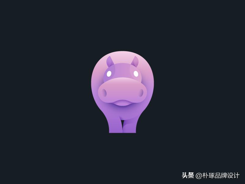 张开血盆大嘴IP动物形象河马元素logo创意集锦