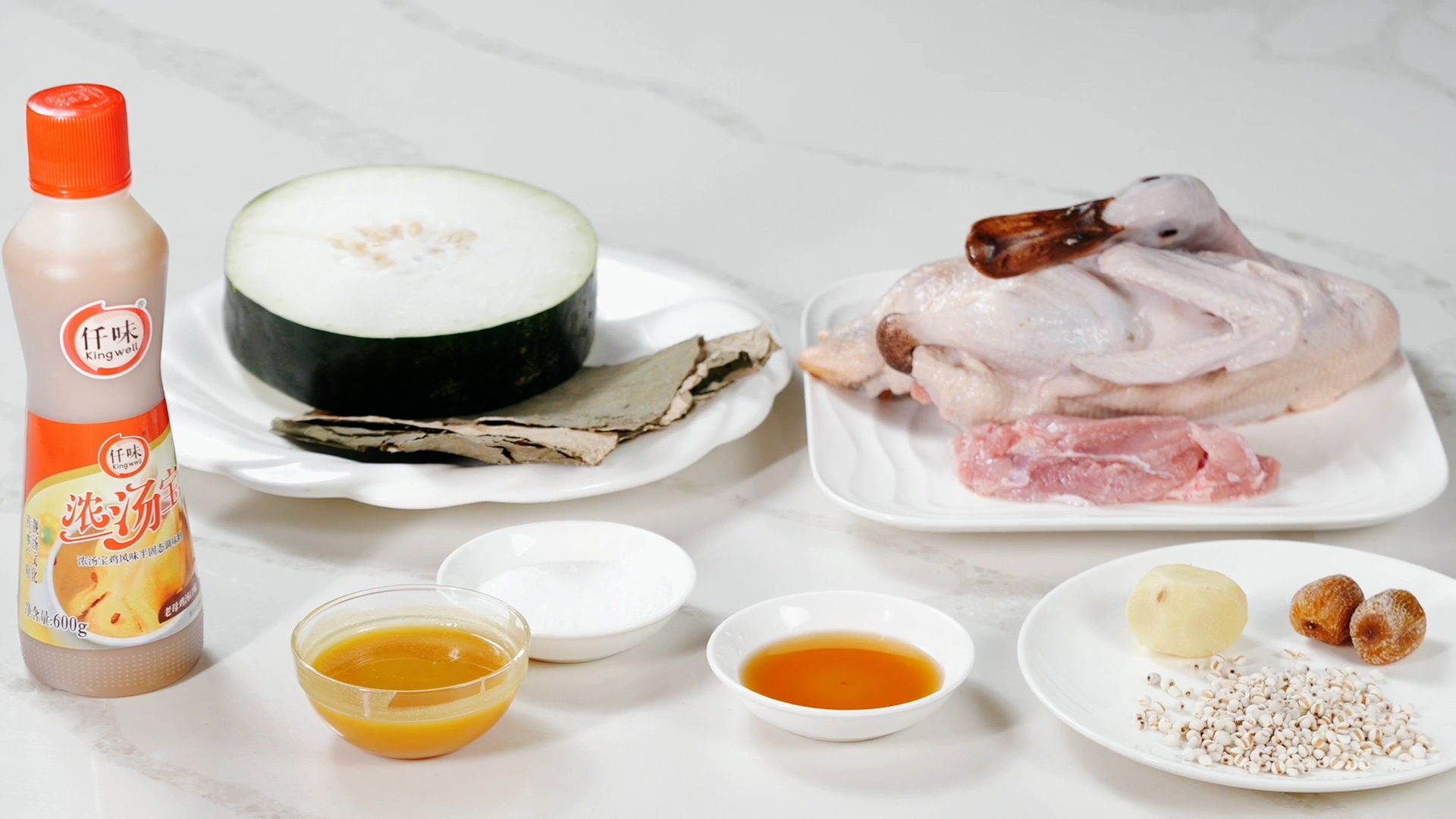 冬瓜煲老鸭汤广东老火靓汤,冬瓜荷叶薏米老鸭汤