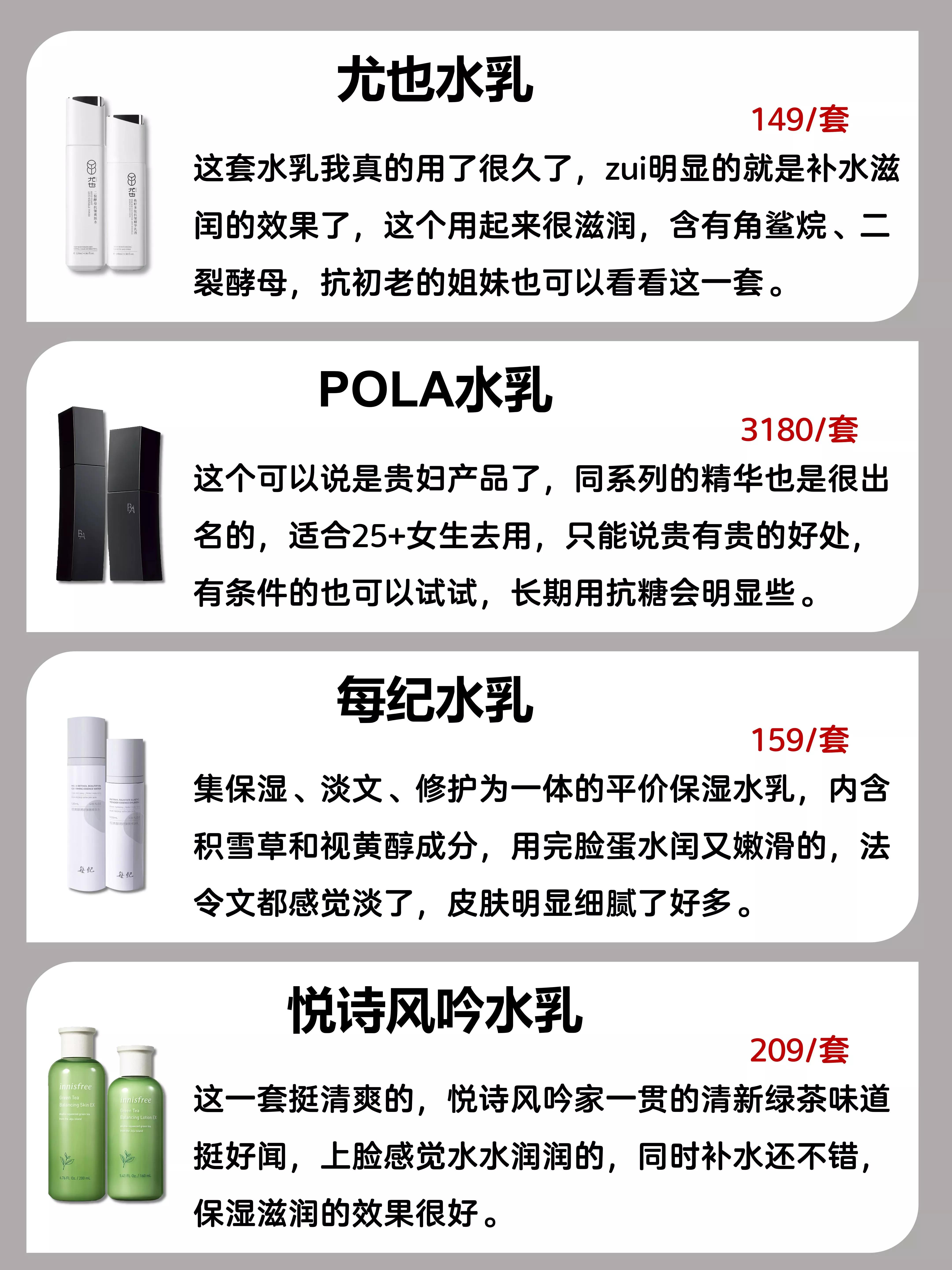 国内公认十大良心好用水乳大曝光,国货抗老水乳排行榜前十名