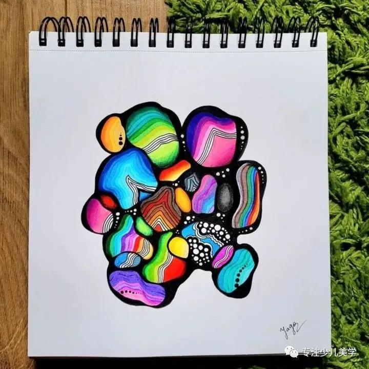 创意素描线描几何形体,线描画创意画优秀作品8级