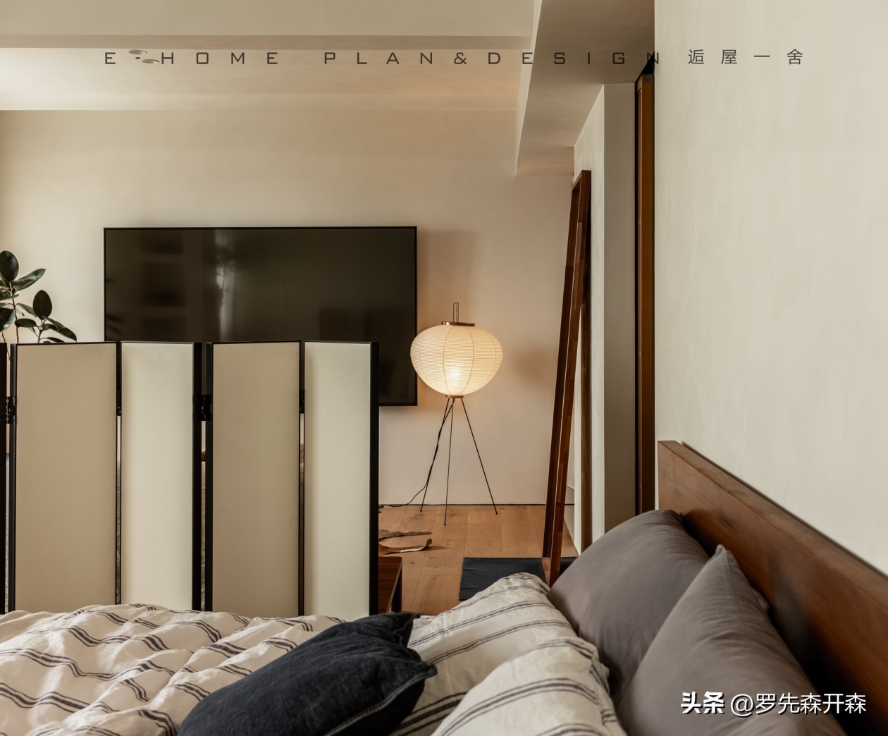 一人居简约卧室效果图,客厅装成卧室书房