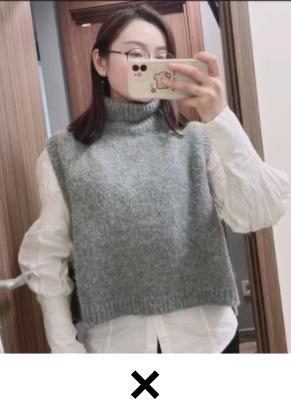 针织马甲棉麻衬衫,针织马甲衬衫下面怎么搭