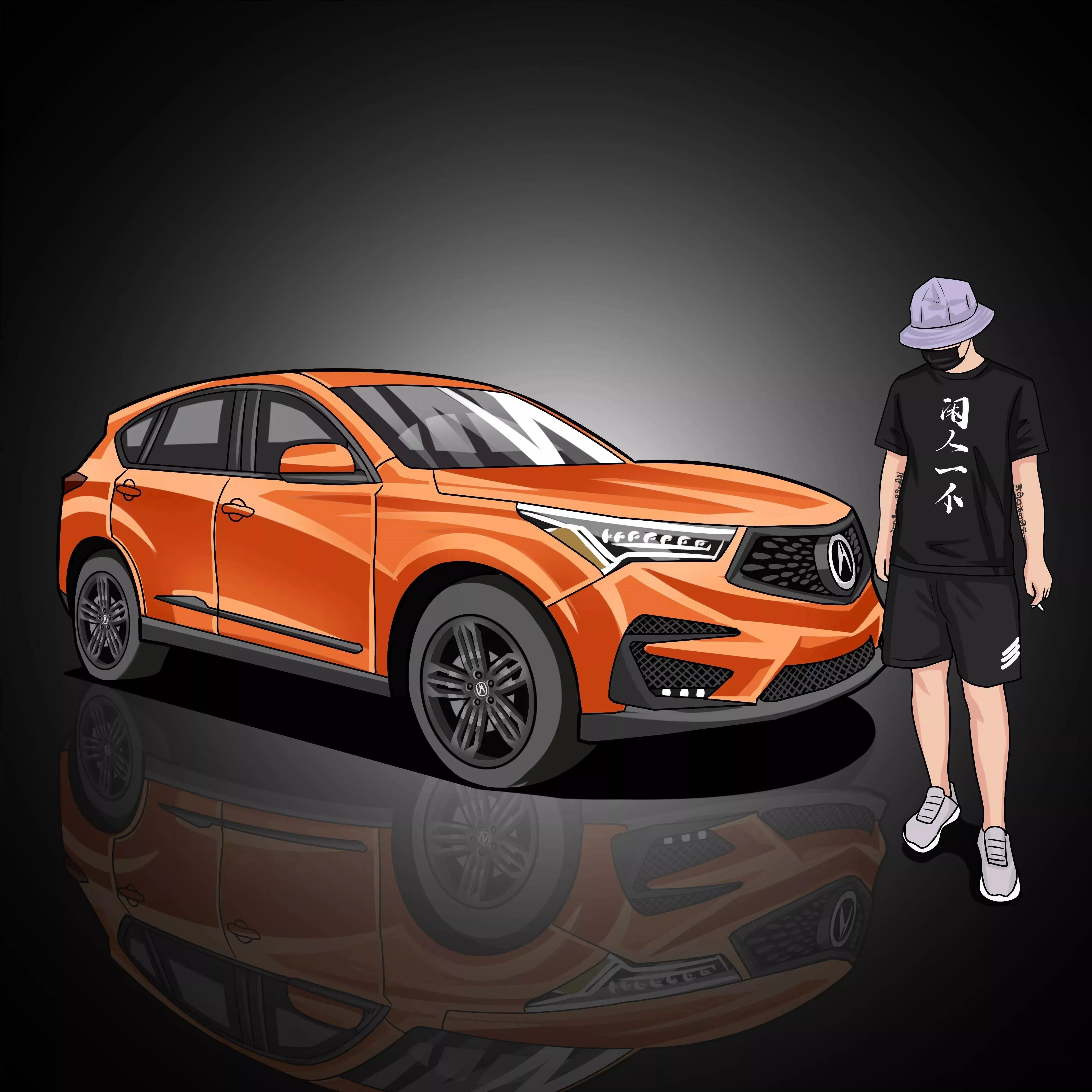 汽车头像手绘,手绘汽车微信头像