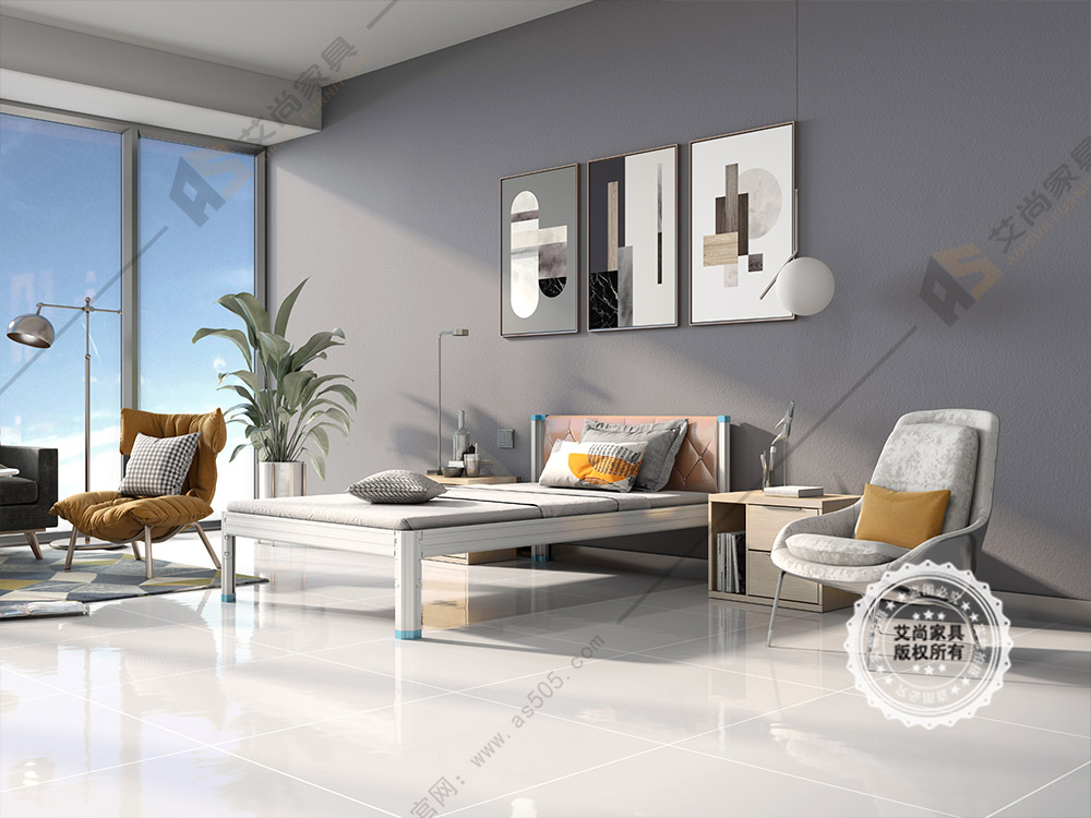 艾尚家具学生公寓床厂家,艾尚铁床