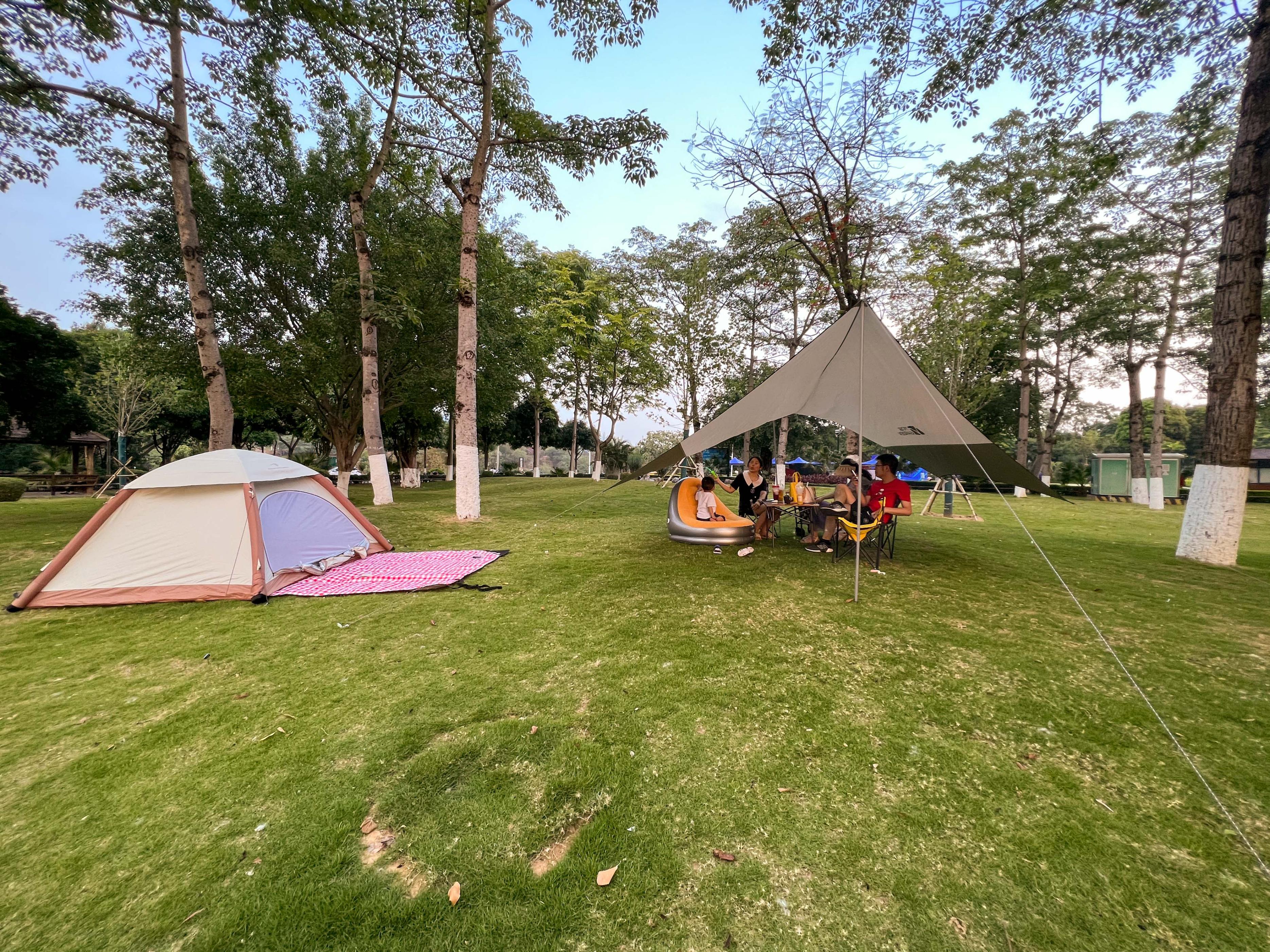 户外露营神器电动,自动充气帐篷露营体验