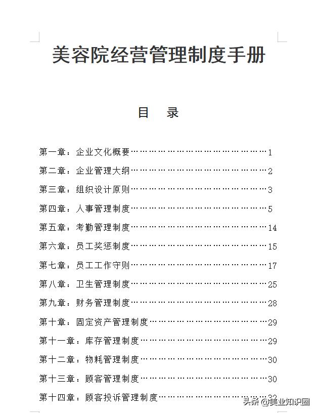 美容院规章制度及管理最新版免费,小美容院店务管理标准流程