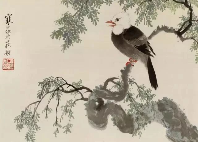 江寒汀写意黑山雀石榴花图,江寒汀写意花鸟千峰竞秀原作尺寸