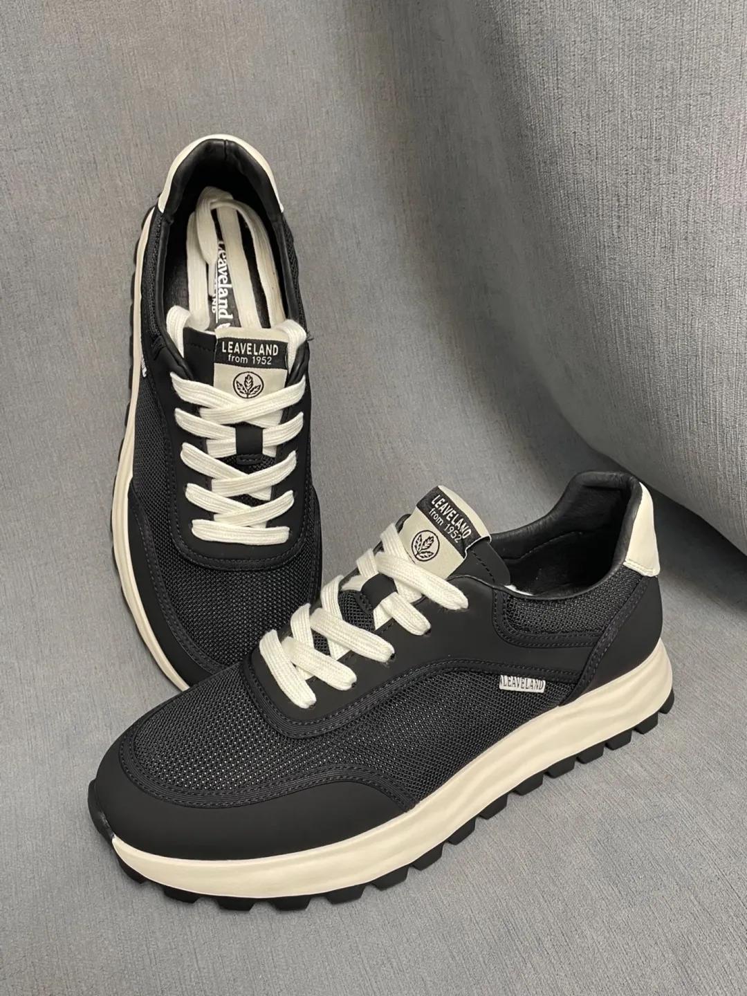 leaveland枫叶厚底增高休闲鞋,leaveland枫叶新款男士真皮工装鞋