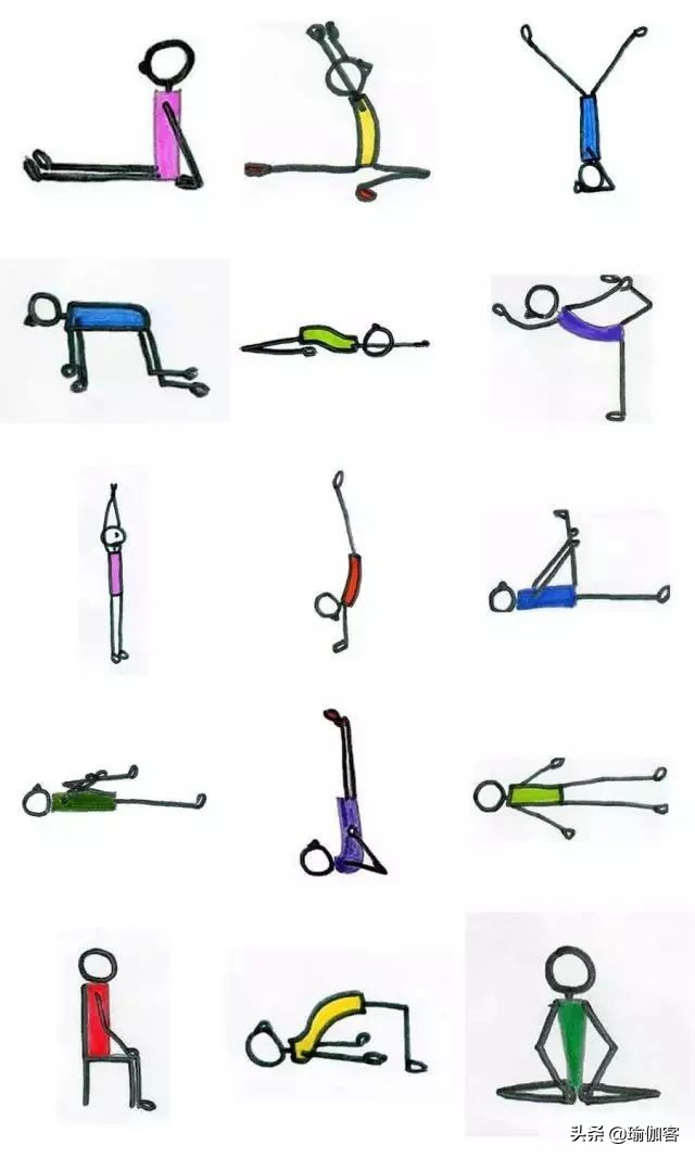 基础哈他瑜伽排课体式小人图,瑜伽体式小人图全套