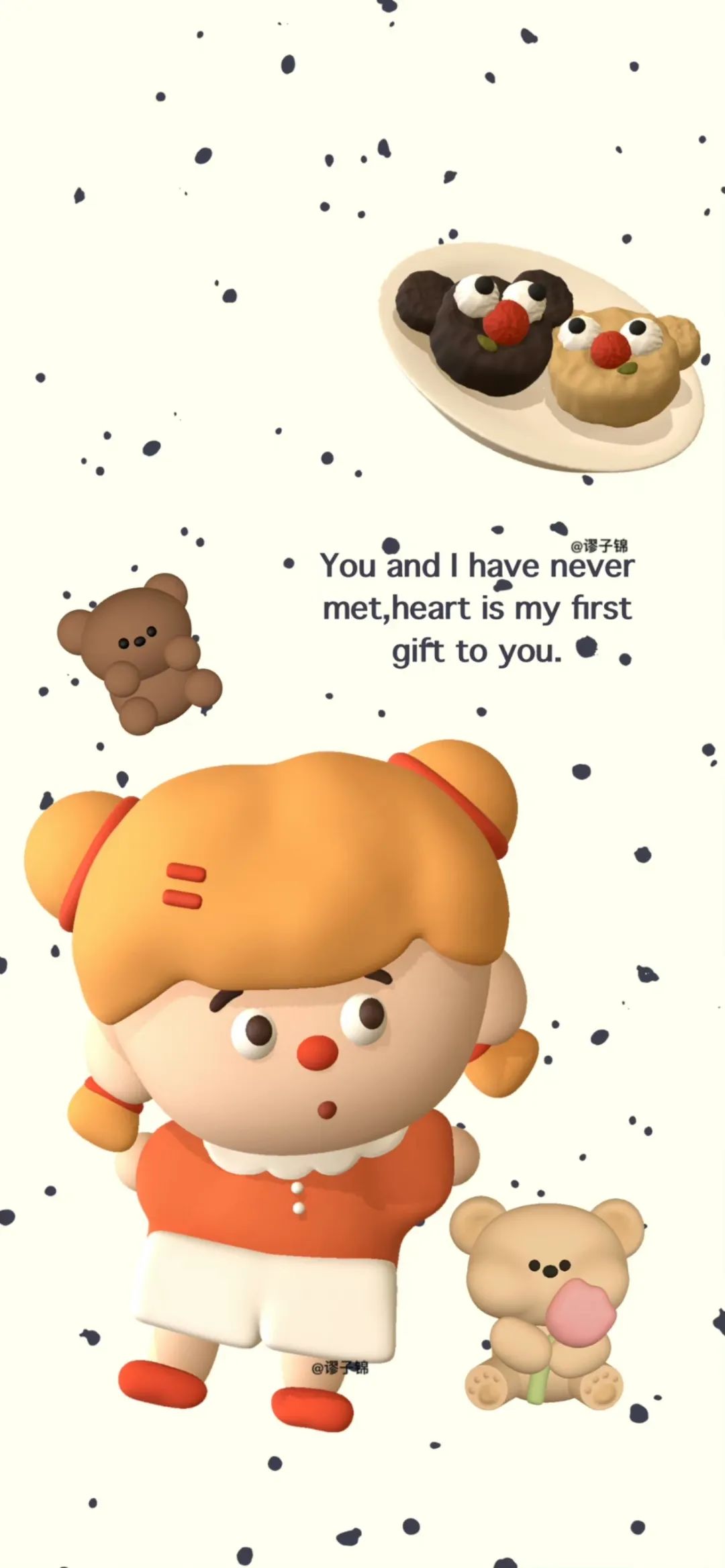 可爱的卡通男女背景,女生聊天背景可爱卡通