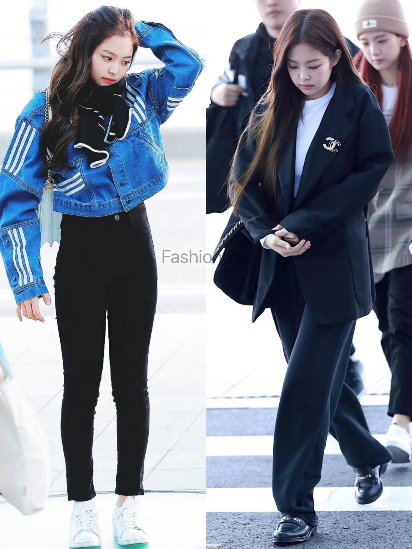 jennie最喜欢的服饰,jennie机场格子上衣