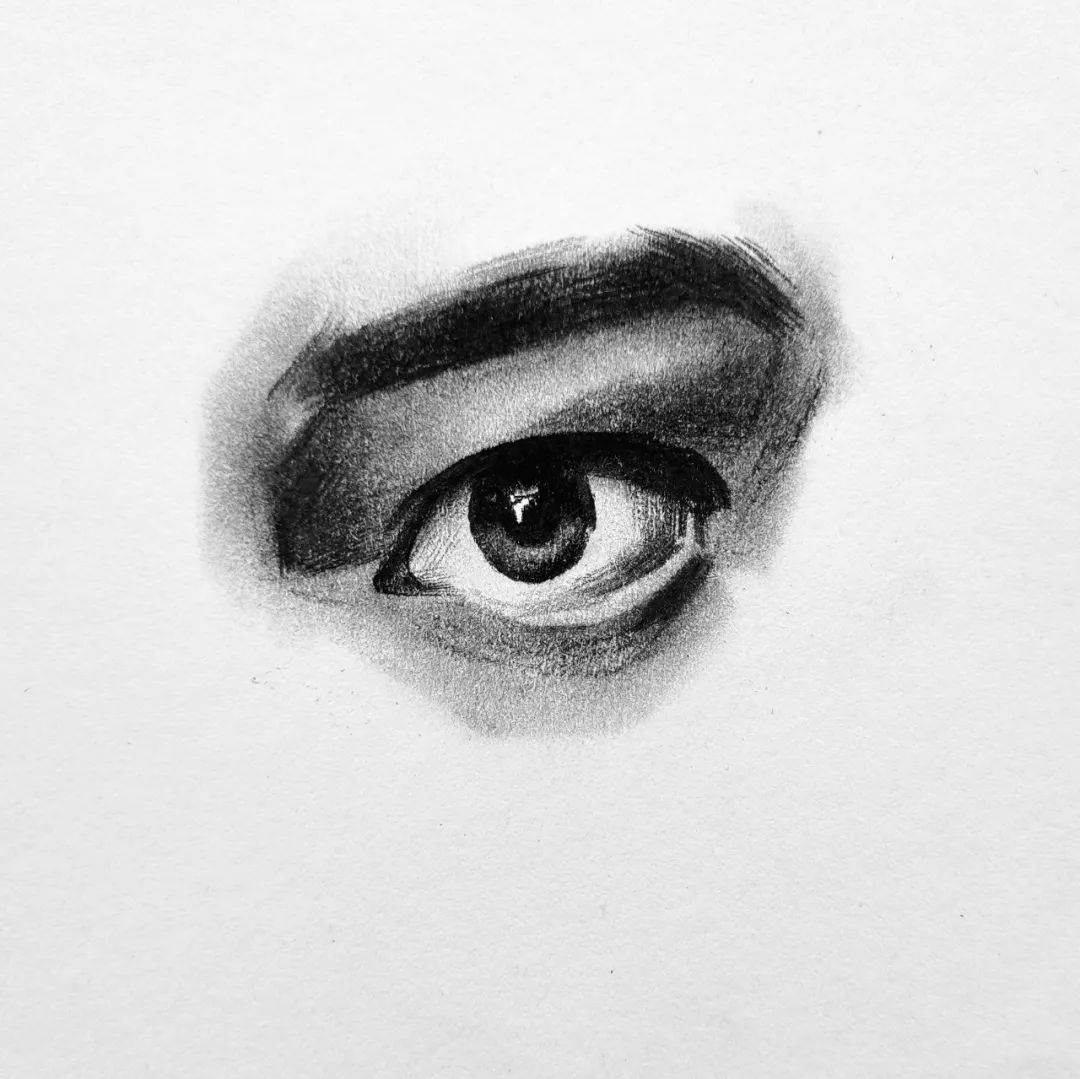 石膏像眼睛素描详细步骤,素描石膏眼睛临摹图片