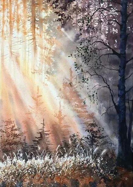 俄罗斯水彩风景画作品欣赏,罗伯兹水彩画作品欣赏