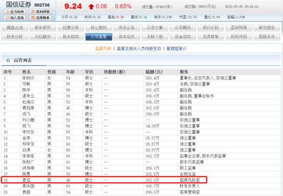 国信证券管理层收入,国信证券曾信