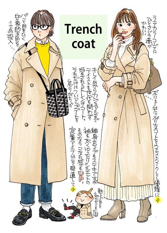 手绘秋冬穿衣搭配图,秋冬氛围感时尚穿搭手绘