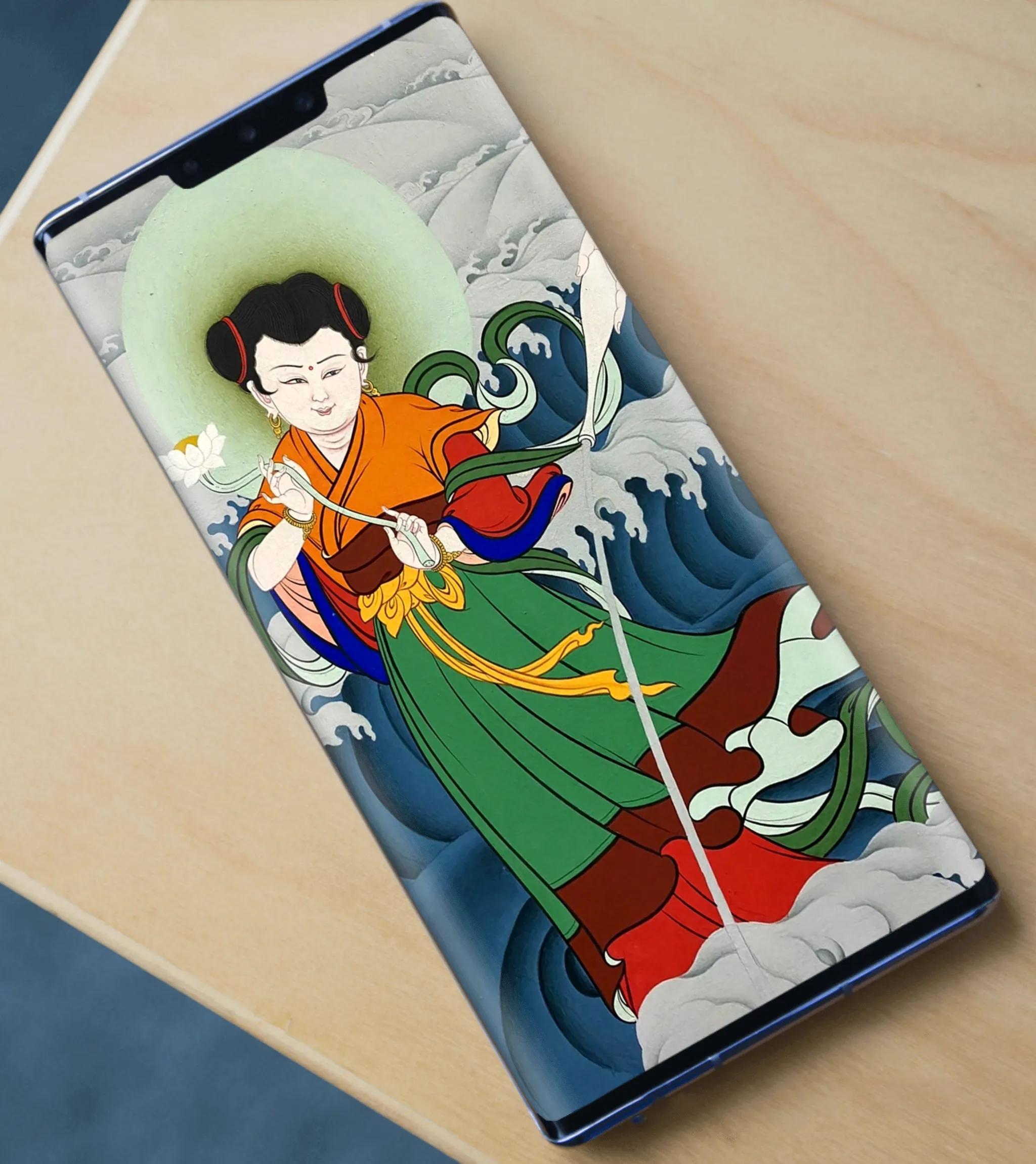 准提佛母唐卡高清壁纸,阿弥陀佛唐卡超清壁纸