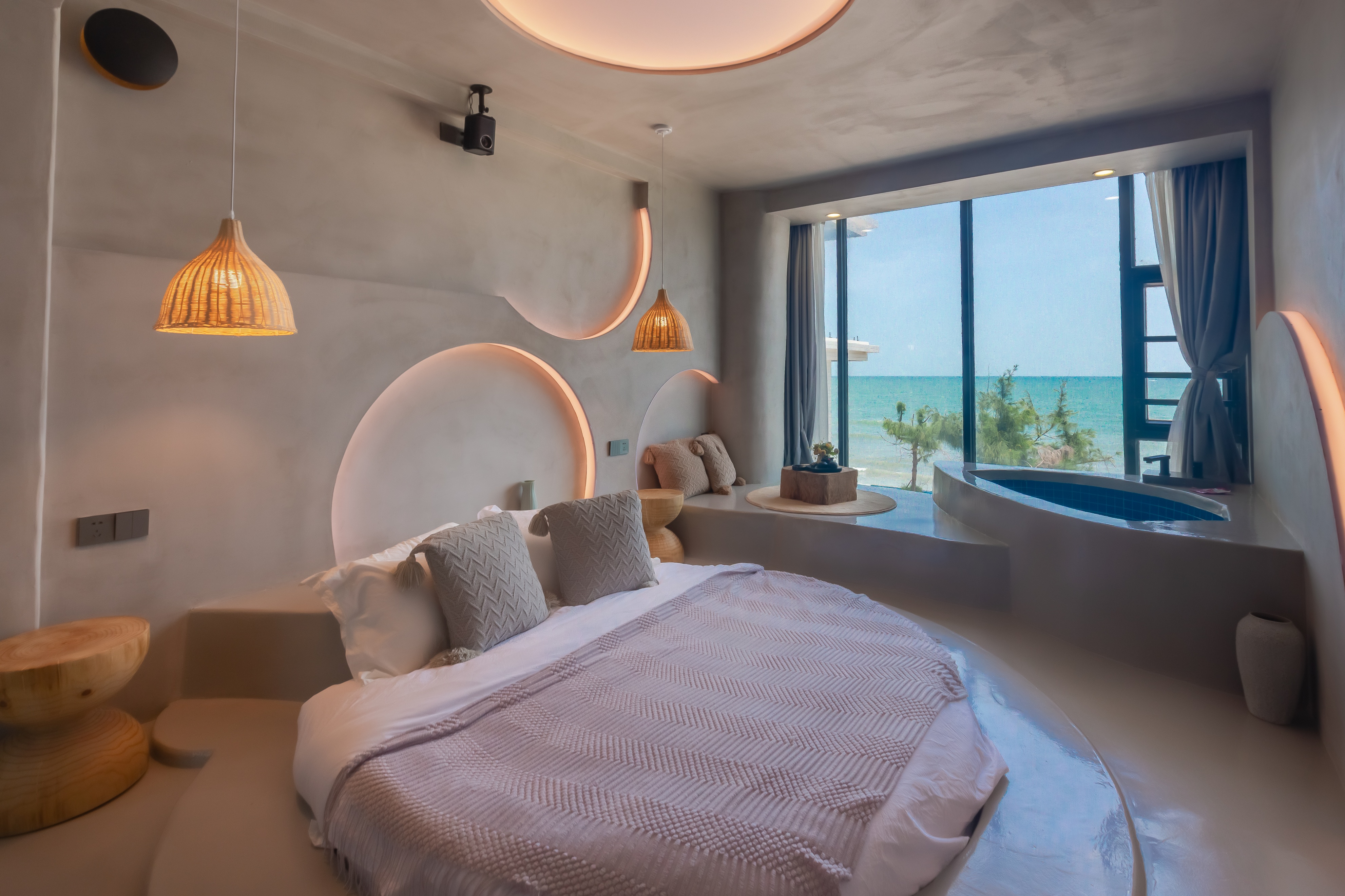 双月湾带私家泡池的温泉酒店,双月湾海景带泡池客栈推荐