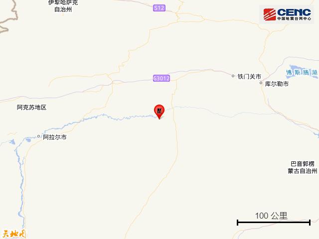 新疆库车市发生3.0级地震,新疆库车市发生3.4级地震