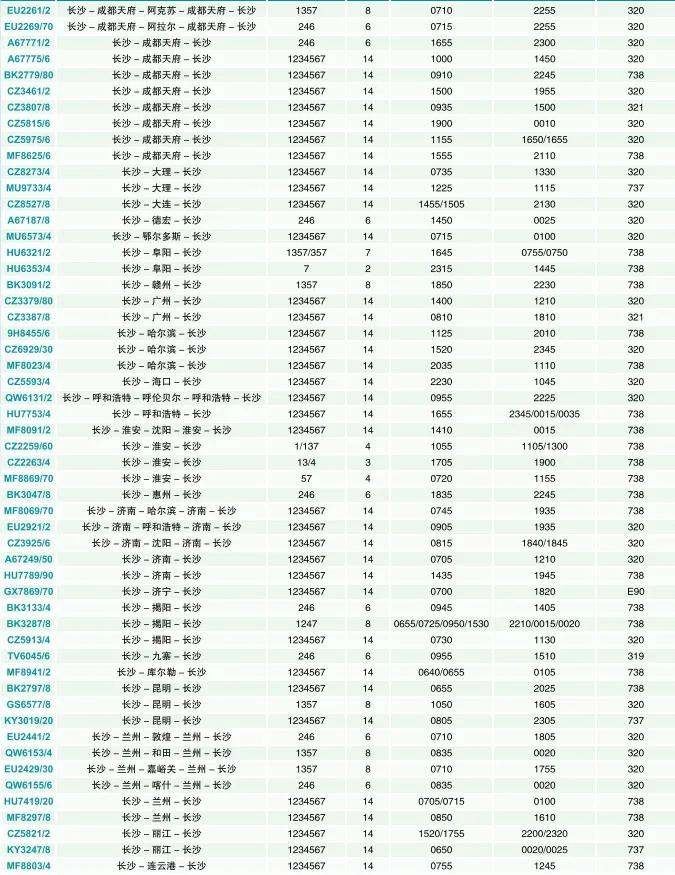 长沙机场换季航班,长沙机场航班时刻表最新5月