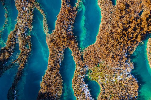 冬日九寨童话世界,九寨沟翠海蓝冰